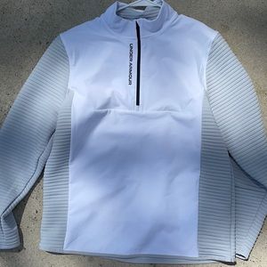 Under Armour Daytona Storm White and Light Gray Performance Quarter-Zip Jacket